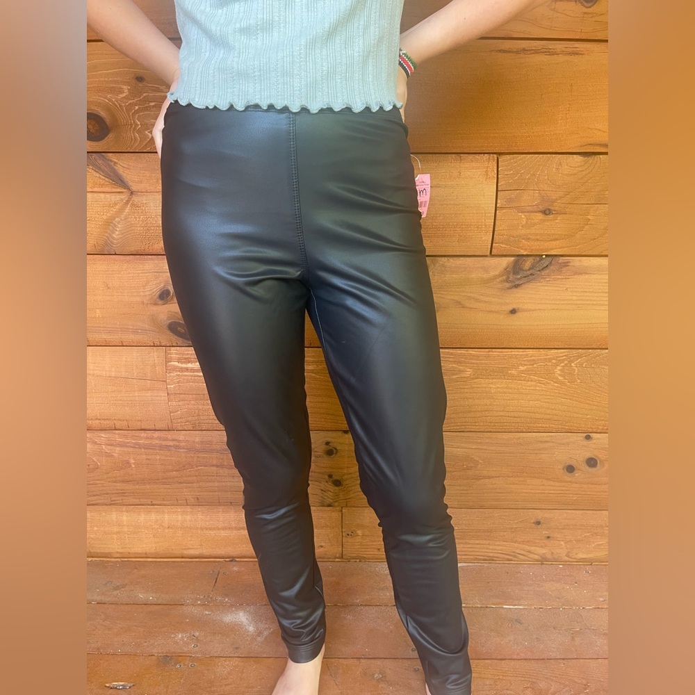 Max Studio Black Faux Leather Pants